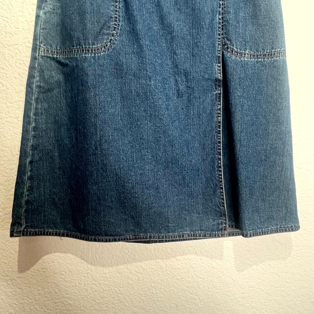 Vintage Eddie Bauer A-Line‎ Wrap Skirt Womens 4 Blue Denim Medium Wash Cotton - Picture 8 of 13
